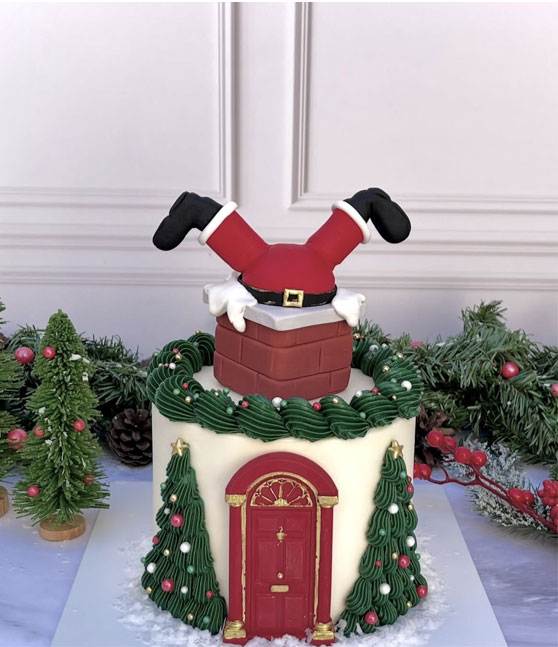 Торт «Дед мороз на крыше»